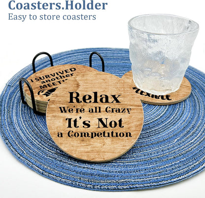Golden Girls TV Show Merchandise,6 PCS Cork Coasters for Drinks,Funny Set with Coasters Holder,Golden Girls Fans Clean Dirty Dishwasher Magnet,Refrigerator Sign Kitchen Decor Gifts