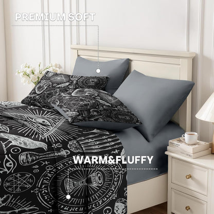 Nesker Comforter Set Twin Size, Science Lab School 5 Pcs Bedding for Kids and Adults, Medical University Chemistry Bed Sheet Sets with Fitted Sheet Pillowcase & Sham
