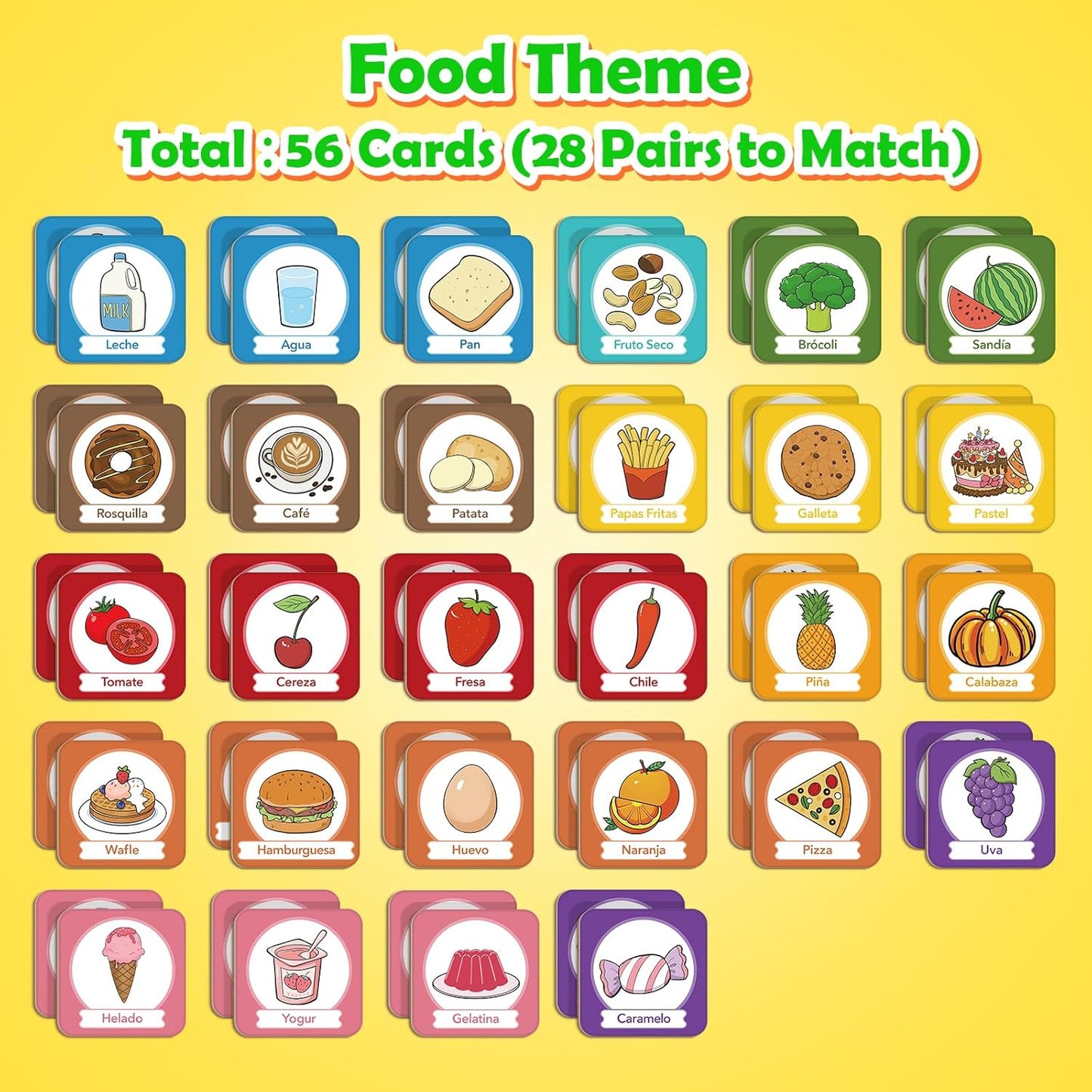 Edulok Memory Card Game, Toddler Match Game, Learn Spanish for Kids, Bilingual Flash Cards, Learning Toys for 4 Year Old, Preschool Learning Activities, Homeschool Supplies, Kindergarten Toys