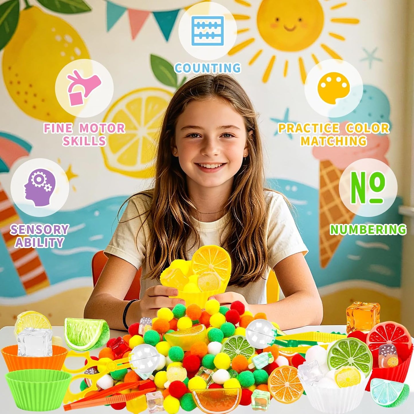307 Pcs St. Patrick's Day Sensory Bin Filler Shamrock Fine Motor Sensory Bin Items Includes Pom Poms Irish Shamrock St. Patrick's Hat Resin Animals for Counting Sorting Training