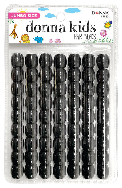 Donna Kids Jumbo Pony Beads 15mm Silver, Clear – Large Hair Beads for Braids, Ponytails & Styling, Durable Soft Rubber Feel for Kids’ DIY Hair Accessories, Bracelet & Craft Use, 1 Pack