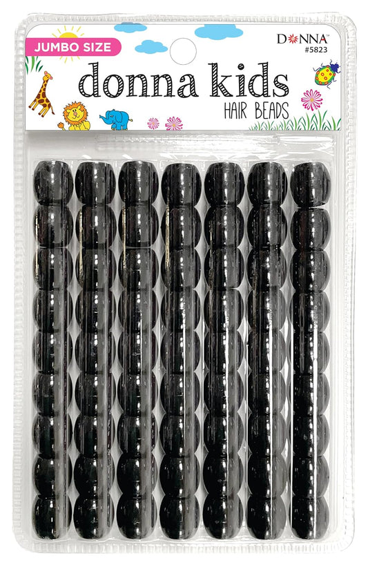 Donna Kids Jumbo Pony Beads 15mm Silver, Clear – Large Hair Beads for Braids, Ponytails & Styling, Durable Soft Rubber Feel for Kids’ DIY Hair Accessories, Bracelet & Craft Use, 1 Pack