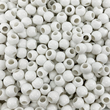 300 Acrylic Large Hole Beads for Crafts and for Hair 10mm x 12mm Acrylic Barrel Beads with 5.7mm Large Hole, Glossy Primary Assortment
