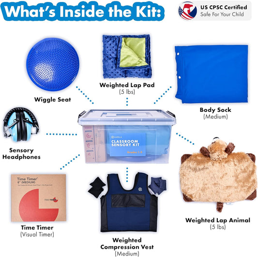Harkla Classroom Sensory Kit for Kids - Ages 11 to 14 (Grade 7 to 8)