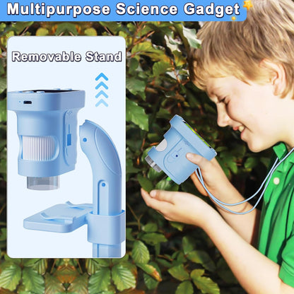 Kids Microscope - Mini Handheld Microscope for Kids, Portable Pocket Digital Toys for Girls Boys Birthday (Purple)