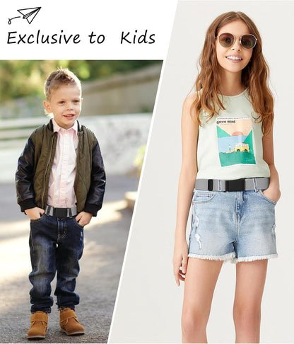 AWAYTR 3 PCS Kids Adjustable Magnetic Belts - Easy to Use Magnetic Buckle Belt for Boys and Girls