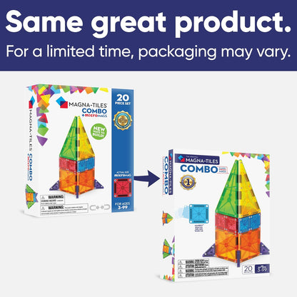 Magna-Tiles Combo 62-Piece Magnetic Construction Set, The Original Magnetic Building Brand