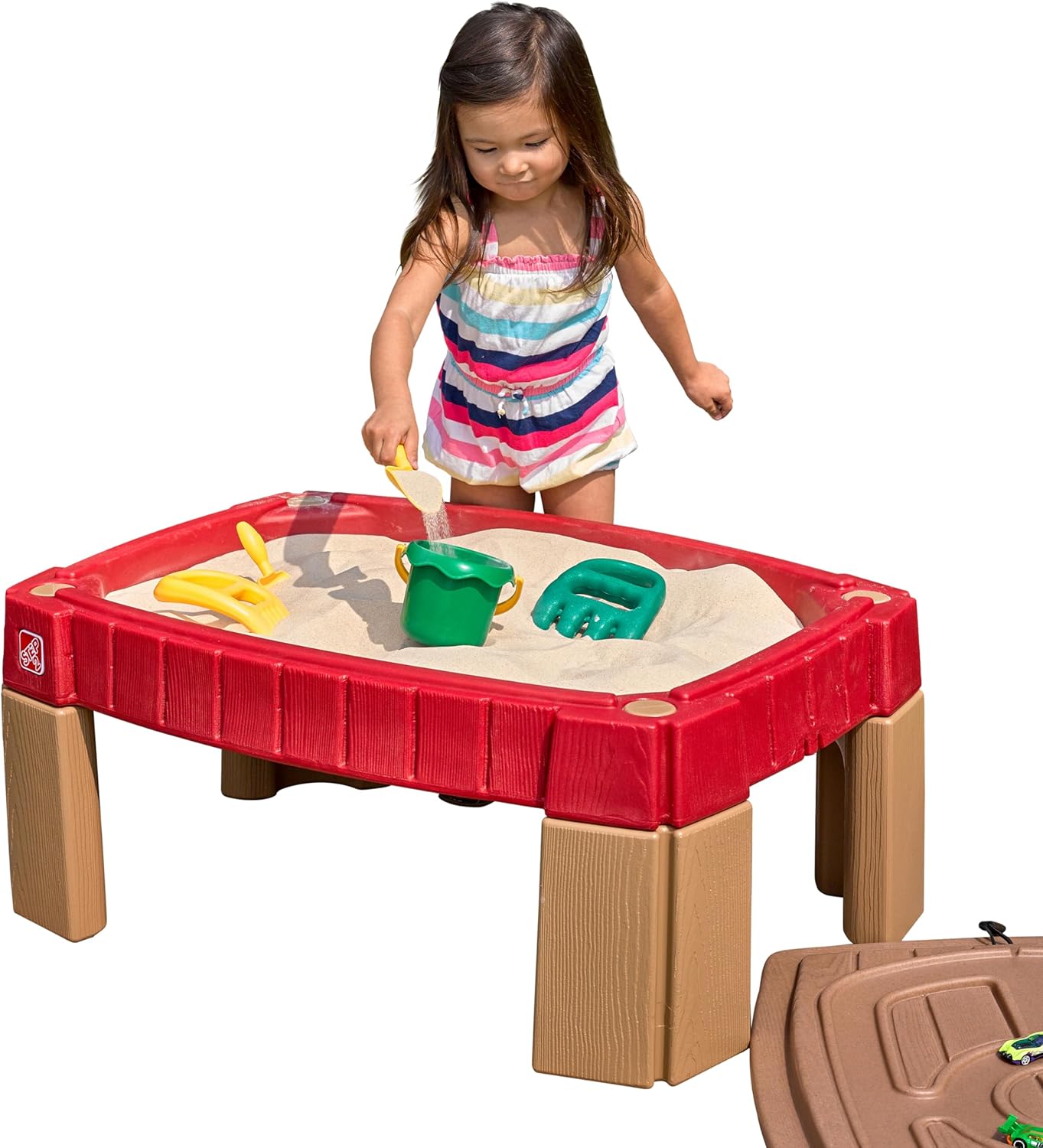 Step2 Naturally Playful Sand Table, Kids Sand Activity Sensory Table, 5 Piece Accessory Kit, Toddler Summer Outdoor Toys, 2+ Years Old