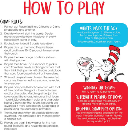 Aquarius Cat in The Hat Memory Master Card Game - Fun Family Party Game for Kids, Teens & Adults - Entertaining Game Night Gift - Officially Licensed Dr. Seuss Merchandise