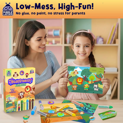 Magical Bead Painting – Birthday Gifts for Girl and Boy Ages 6-8 Years Old, Bead Art & Craft Set, Beads Pen & Painting Activities, Creative Arts & Crafts Ocean Theme Kit with Fun Designs
