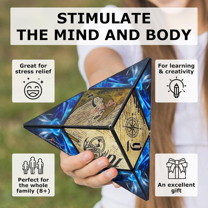 Shashibo Shape Shifting Box - Award-Winning STEM Fidget Toy with Ultra Strong Magnets - Puzzle Cube Transforms Into 100+ Shapes, Perfect Sensory Gift for Kids, Teens, and Adults (Glowquarium)