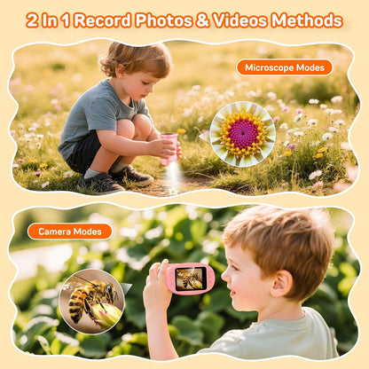 1000X Digital Handheld Microscope for Kids with 2.0" IPS Screen, Outdoor Toys Portable STEM Science Lab Gifts, Rechargeable Pocket Microscope Educational Toy for Boys & Girls Age 4-6 8-12, Orange