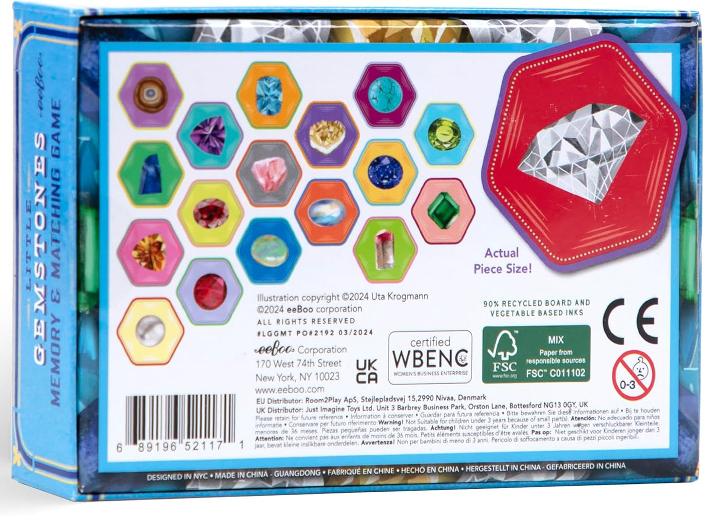 eeBoo: Memory & Matching Game- Little Birds- 18 Illustrated Matching Pairs, Concentration Tile Game, Informational Insert, Kids Ages 4+, 1-4 Players
