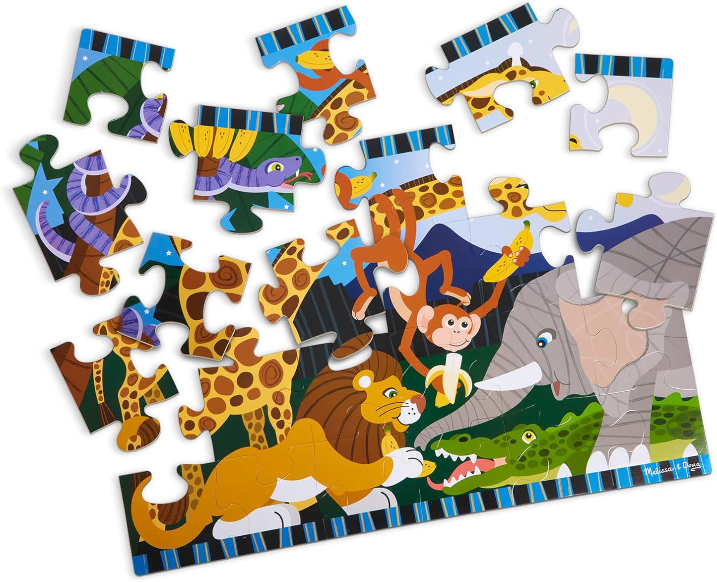 Melissa & Doug Dinosaur Dawn Jumbo Floor Puzzle (24 Pieces, 2 x 3 Feet), Jigsaw Puzzle for Preschoolers and Kids Ages 3+ - FSC Certified