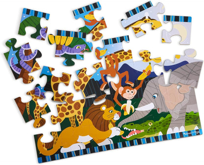 Melissa & Doug Dinosaur Dawn Jumbo Floor Puzzle (24 Pieces, 2 x 3 Feet), Jigsaw Puzzle for Preschoolers and Kids Ages 3+ - FSC Certified