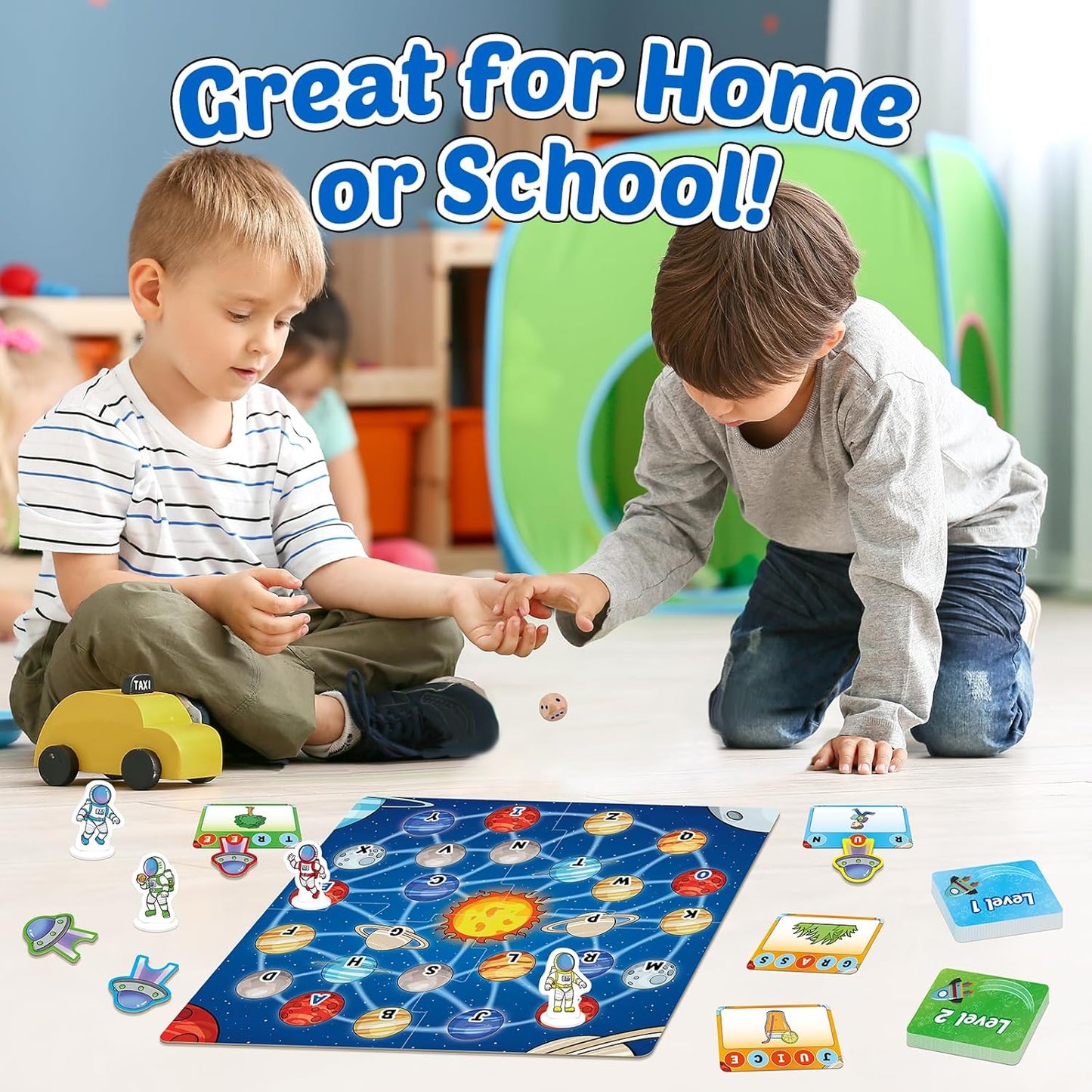 Broytain Letter Phonics Board Game for Kids,Educational Learning Word Board Games for Boys and Girls,Reading and Spelling Word Games Ages 4 5 6,Classroom Travel Indoor Outdoor Family Games