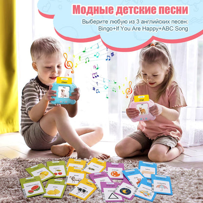 Spanish & English Talking Flash Cards for Toddler, Bilingual Flash Cards Learning Montessori Toys with 224 Sight Words, Speech Therapy Toys for Children Sensory Preschool Education