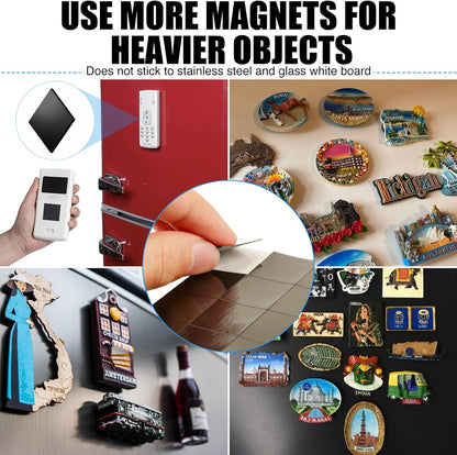 Magnetic Squares with Adhesive Backing(36PCS Each 1.5" x1.5"),Pre-Cut Self Sticky Magnets as Back to School Supplies,Peel and Stick for Cards/Picture/Poster (80mil Magnet)