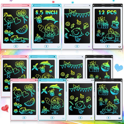 Tinlade 12 Pack LCD Writing Tablets for Kids Party Favors Games, 8.5 Inch Educational Learning Bulk Toys Gifts Erasable Doodle Boards Portable Electronic Drawing Pads for Toddlers 4-8 School Birthday