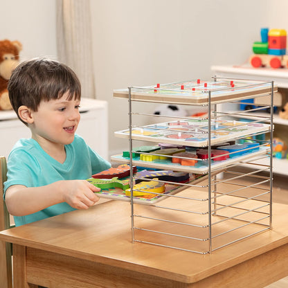 Melissa & Doug Puzzle Storage Rack - Wire Rack Holds 12 Puzzles