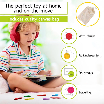 CUBIDI® Original Tangram Puzzle | Building Toys Which Promote Logical Thinking and Spatial Imagination | Montessori Toys for Kids Made Wood | Wooden Toy for Boys and Girls from 4 Years