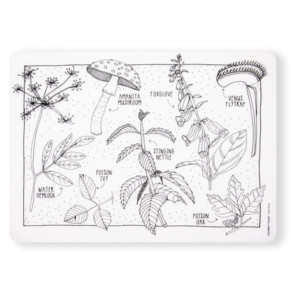 Modern-Twist 100% Plastic Free Silicone Waterproof, Dishwasher Safe Doodle Mat, Single Mat, Alphabet Animals