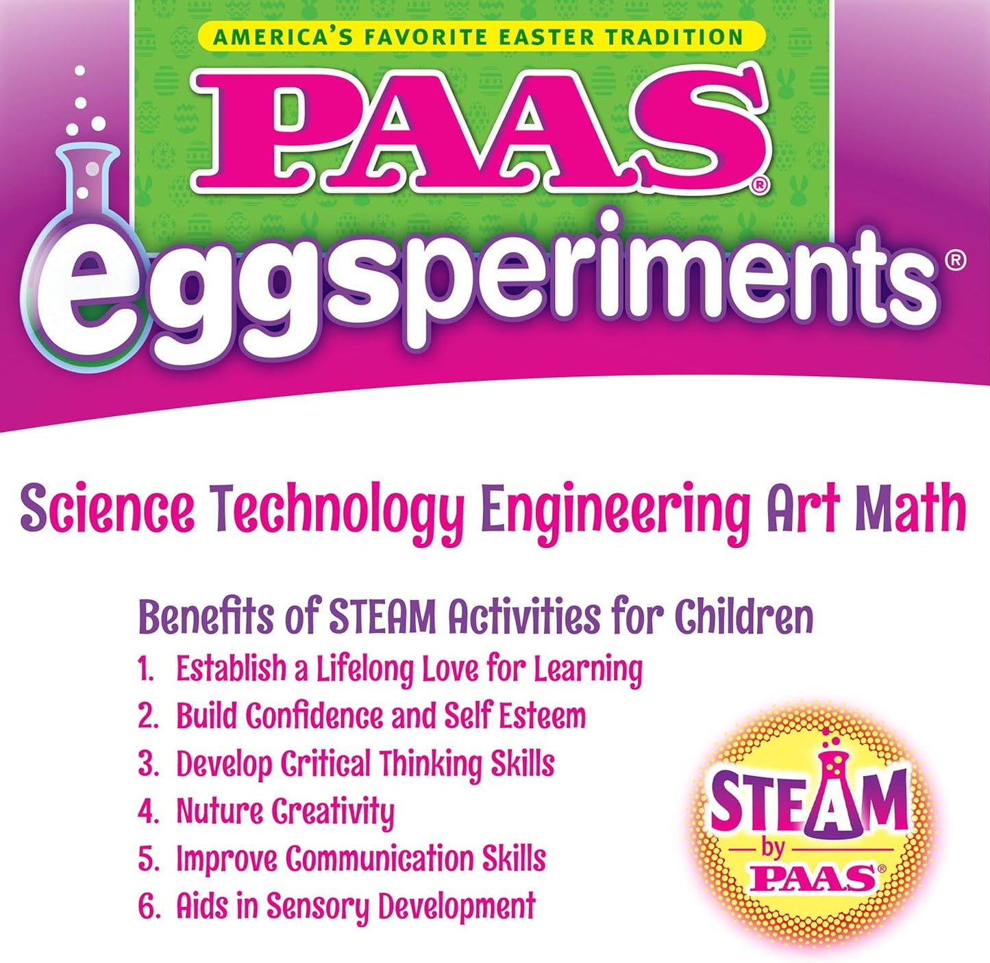 PAAS Eggsperiments Active Volcano Easter Egg Decorating Kit – Fun & Educational Kit with 8 Colorful Eruptions, Stickers, and Volcano Assembly Set