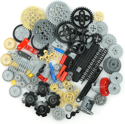 BroTex Technical-Parts-Beams-Gears Bricks Bulk Pins Connectors, Compatible with Car-Motors Accessories Building Blocks Sets MOC Buildings Toys for Adults Kids Age 6+ Toys
