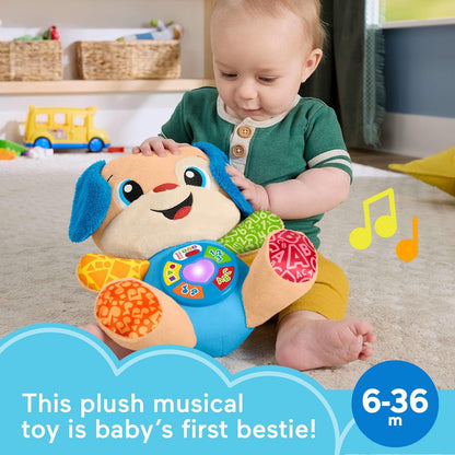 Fisher-Price Baby Learning Toy Laugh & Learn Smart Stages Sis Pink Musical Plush with Smart Stages for Infants Ages 6+ Months, Multilanguage Version