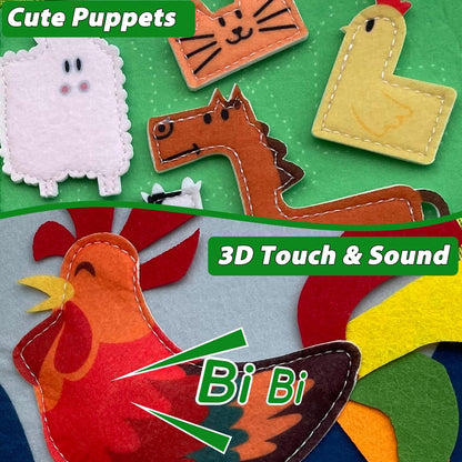 Cobelae Busy Book for Toddlers 1-3, Montessori Toys for 1 Year Old, Felt Farm Quiet Activity Book, Educational Busy Board, Toddler Travel Toy for Boys & Girls, Birthday Gift