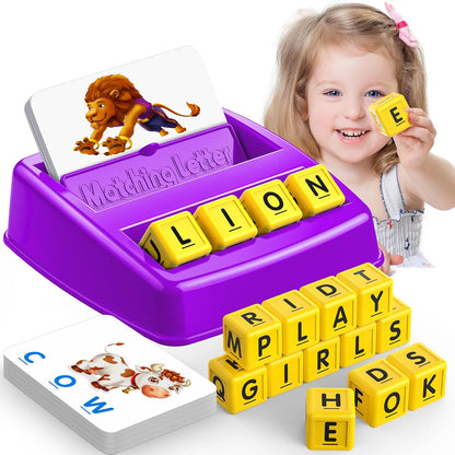 Toys for 3-8 Year Olds Boys Girls, Matching Letter Game Educational Games for Kids Ages 3-8 Easter Birthday Gifts for 3-8 Year Olds Boys Girls Preschool Kindergarten Educational Spelling Toys Green