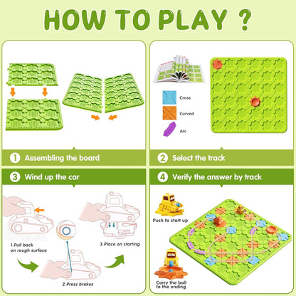 Kids Board Games Learning Toys, STEM Educational Logic Kits with 200+ Challenges & 4 Difficulty Levels, Brain Puzzles Maze Games for Boys Girls Ages 3-10 Birthday Gifts