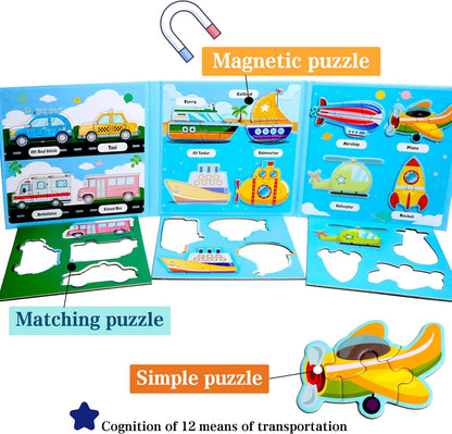 Magnetic Puzzles for Kids Ages 1-3, Travel Toddler Puzzles Ages 2-4 Year, Excavator Refrigerator Magnet for Kids Learning Gift for Road Trip