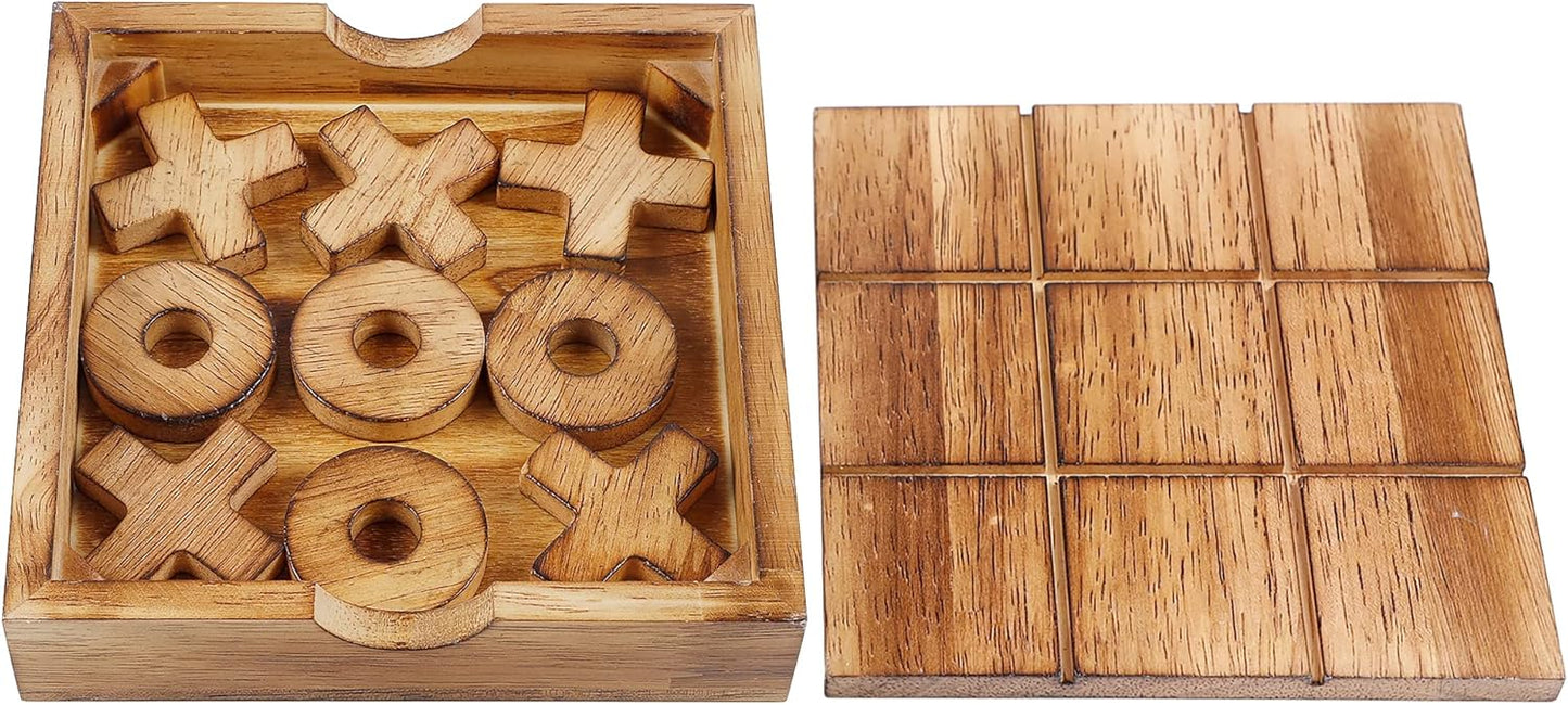 Glintoper Shut The Box & 4 in a Row Tables Game Set, Classic Wood Dice Game with Numbers & Line Up 4 Game for Kids Family, Living Room Rustic Coffee Table Decor, Travel Game Strategy Board Games