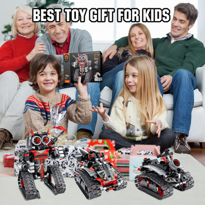 VINTOP 3-in-1 STEM Remote & APP Controlled Coding Robot Building Kit for Boys 6-12, 419 Pcs RC Robot/Tank/Car Educational Building Blocks Toy, Science Learning & Engineering Gift for Kids