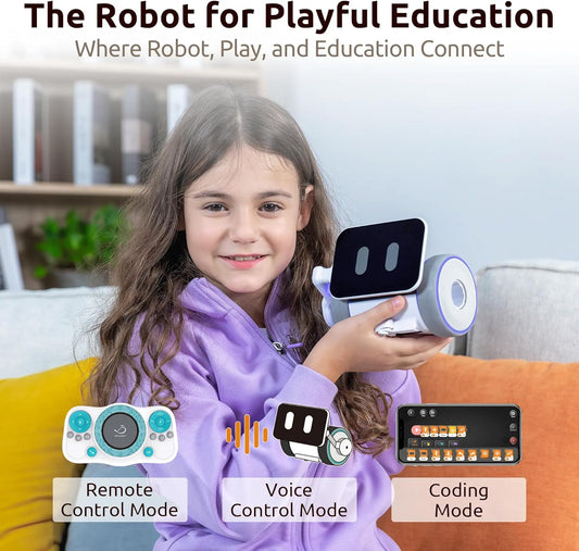 WhalesBot Pubbo Air Smart Interactive Robot for Kids, Voice/Touch/APP/Remote Control, Modular/Scratch Coding, Companion Robotic with Sensors, STEM Educational Toy for Boys Girls 4 5 6 7 8 9 10