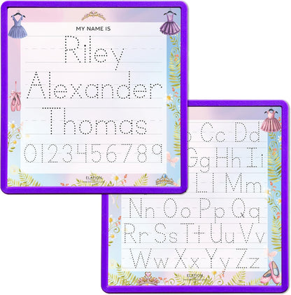 Kid's Name Tracing Board | Dry Erase Letter Tracing | Reusable Writing Practice Board | Personalized | Ballet Theme