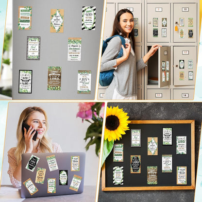 Blosssound 60 Pcs Inspirational Christian Magnets with Bible Verses Religious Refrigerator Magnet Motivational Quotes Fridge Scripture Positive Gifts for Home Office School Locker Decor(Scenery)