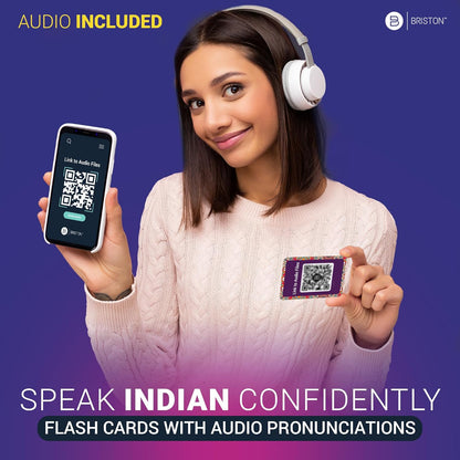 Briston Hindi Alphabet Flash Cards with Audio – Learn Hindi Letters and Pronunciation for Kids and Adults – Educational Language Learning Flashcards for Beginners, Classroom, Homeschool