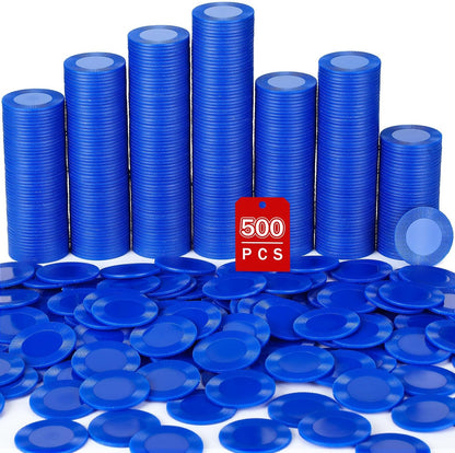 Leitee 500 Pcs Black Plastic Poker Chips Bulk 1.5 Inch Mini Bingo Chips Tokens Markers Blank Casino Counting Discs Learning Math Counters for Adults Interlocking Game Counting Reward Card
