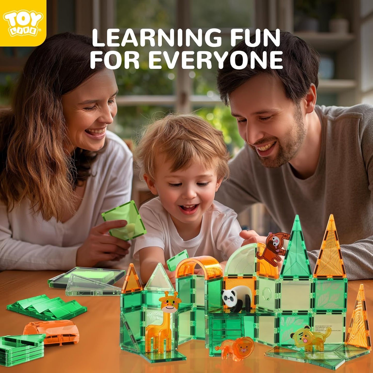 TOY Life 38 Pcs Magnetic Tiles Animals for Toddlers 3-5 Magnet Blocks for Kids Ages 4-8 STEM Magnet Tile Toys Building Tiles Set Christmas Birthday Gift for Boys and Girls