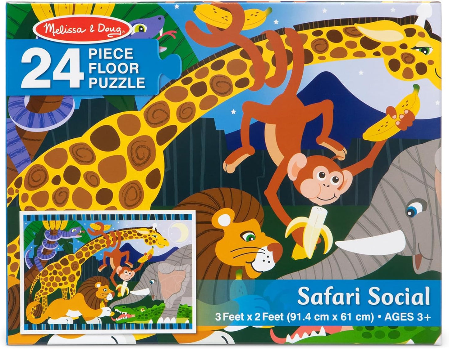 Melissa & Doug Dinosaur Dawn Jumbo Floor Puzzle (24 Pieces, 2 x 3 Feet), Jigsaw Puzzle for Preschoolers and Kids Ages 3+ - FSC Certified