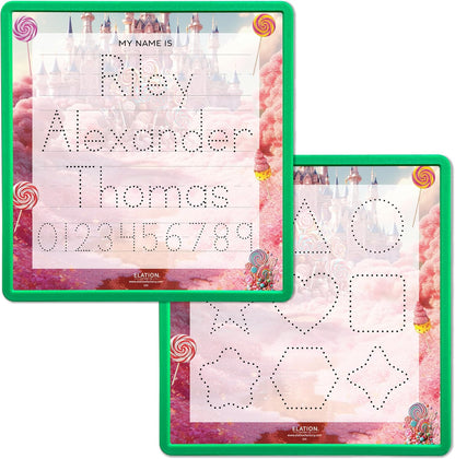 Kid's Name Tracing Board | Dry Erase Letter Tracing | Reusable Name Board | Alphabet Letters | Personalized | Candy Theme