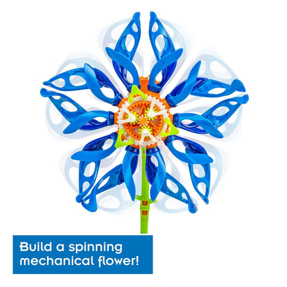 Thames & Kosmos SolarFlower Sapphire Swirl STEM Kit | Build a Motorized Solar-Powered Flower with Spinning, Colorful Petals, Educational Gift for Kids Ages 8+, Adults