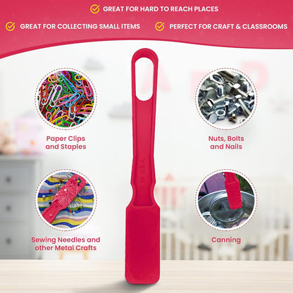 MR CHIPS Made in USA Upgraded Bingo Magnetic Wand & 200 Pieces ¾ Inch Red Plastic Chips with Metal Rings - Support American Jobs