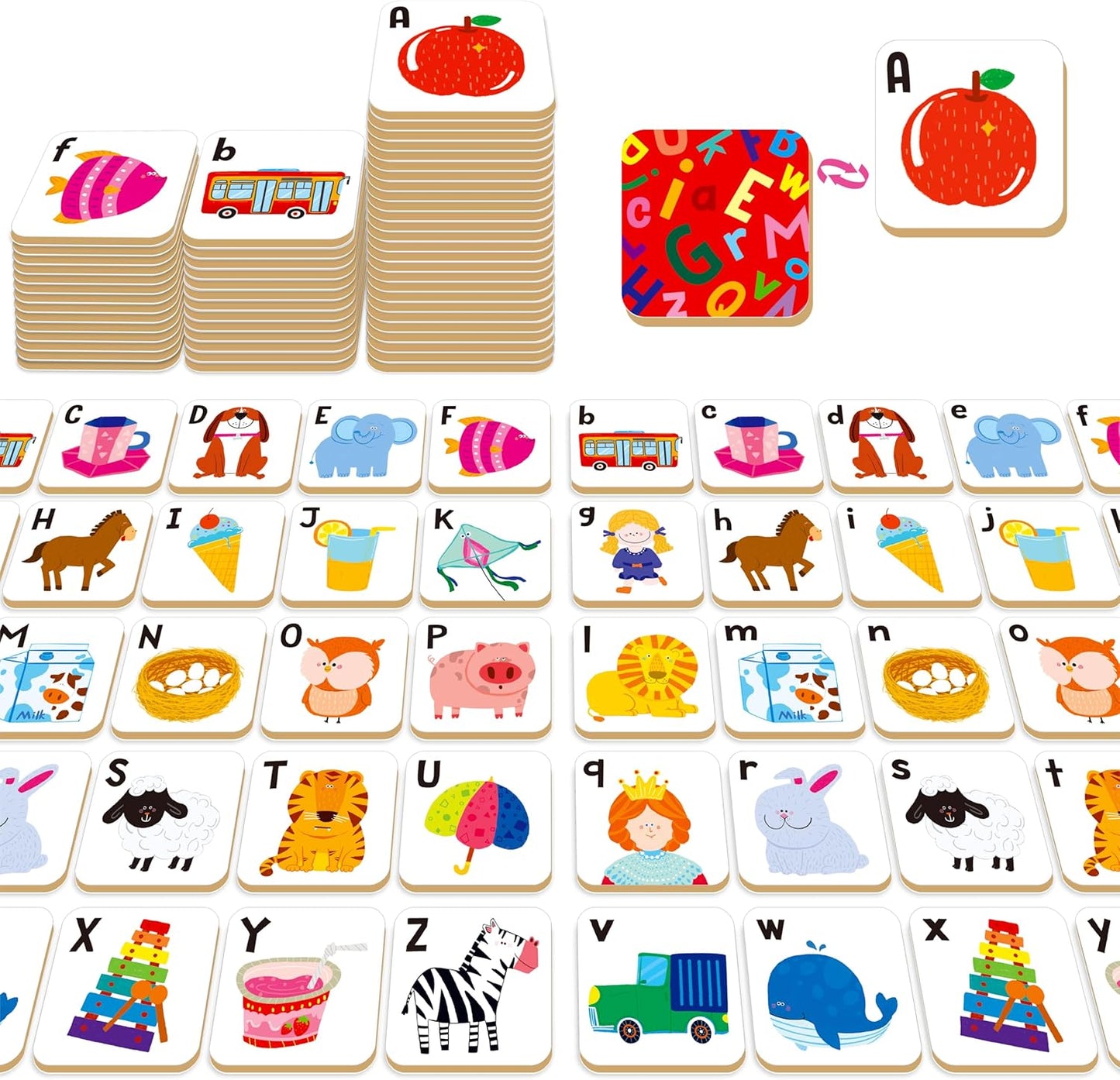 Memory Matching Game, 72 PCS Sight Words Matching Cards for Kids, 36 Pairs Memory Cards, Educational Toy for Children to Learn Sight Words 5+ Years Old