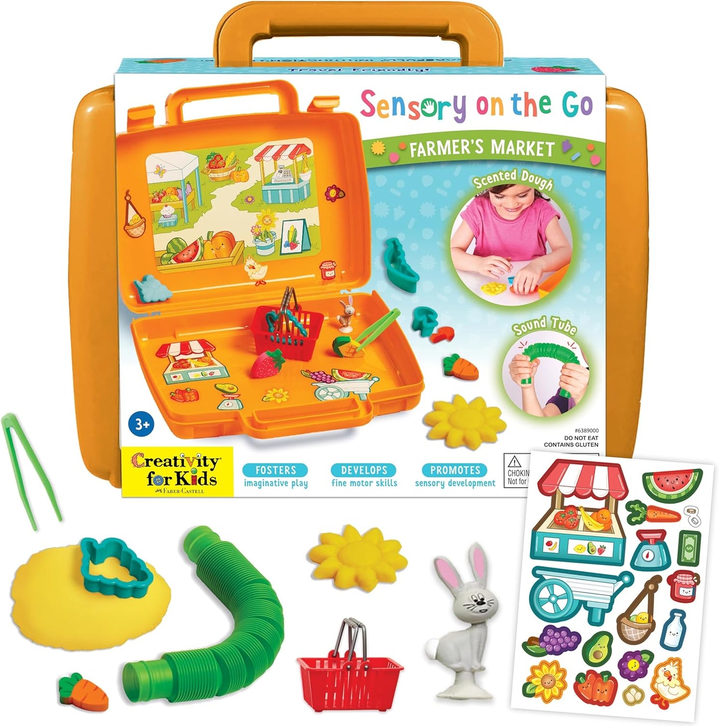 Creativity for Kids Sensory On The Go: Farmers Market - Preschool and Toddler Learning Sensory Kit, Sensory Bin Toddler Activities for Ages 3-5+
