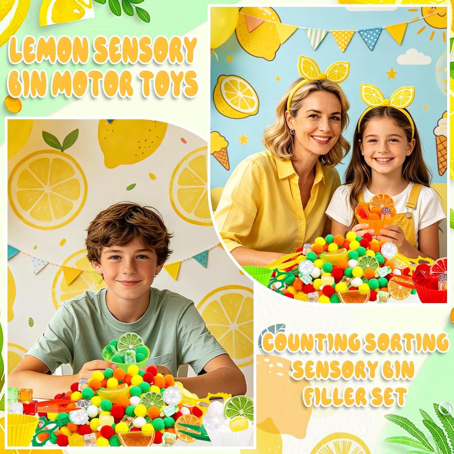 307 Pcs St. Patrick's Day Sensory Bin Filler Shamrock Fine Motor Sensory Bin Items Includes Pom Poms Irish Shamrock St. Patrick's Hat Resin Animals for Counting Sorting Training