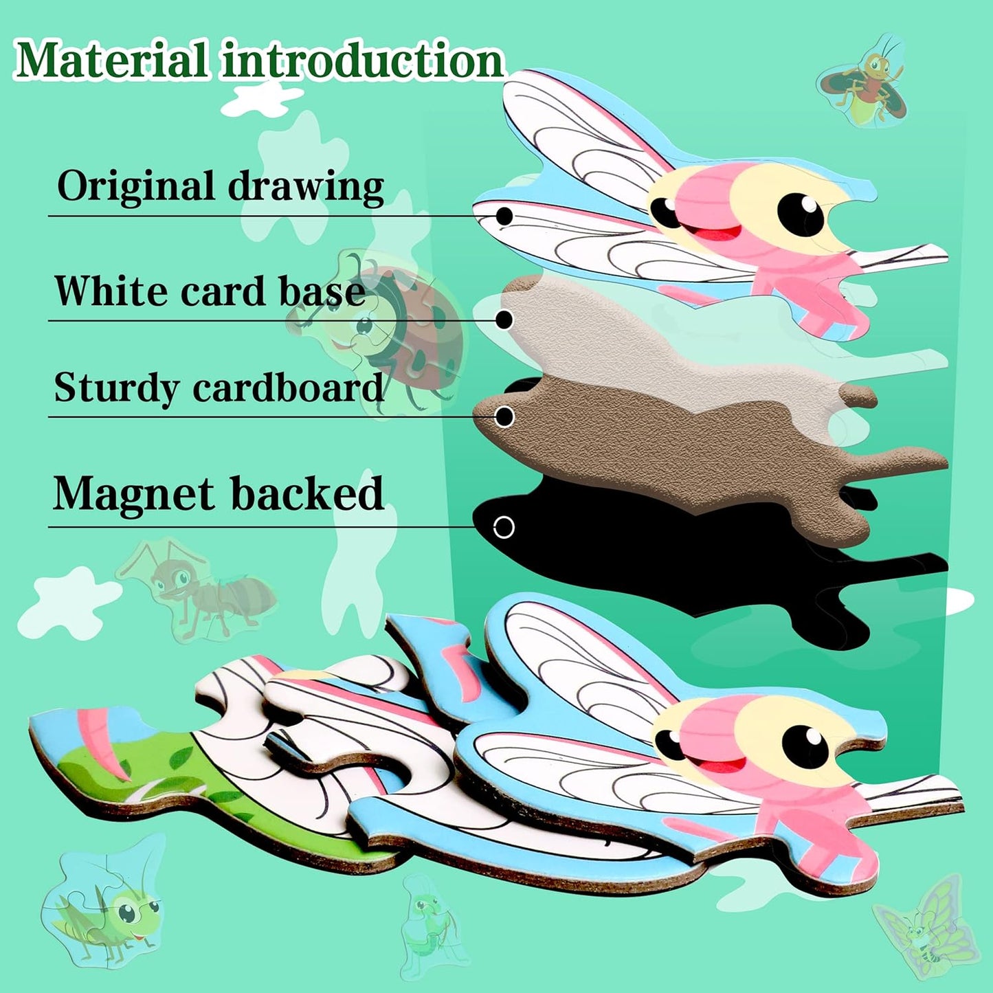 Magnetic Puzzles for Kids Ages 1-3, Travel Toddler Puzzles Ages 2-4 Year, Excavator Refrigerator Magnet for Kids Learning Gift for Road Trip