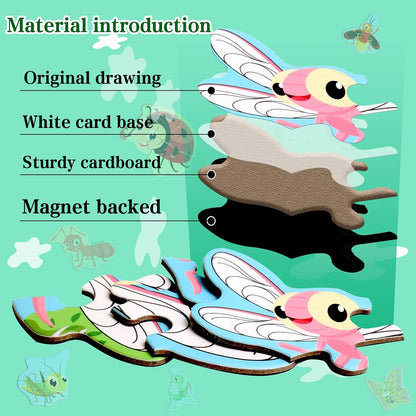 Magnetic Puzzles for Kids Ages 1-3, Travel Toddler Puzzles Ages 2-4 Year, Excavator Refrigerator Magnet for Kids Learning Gift for Road Trip